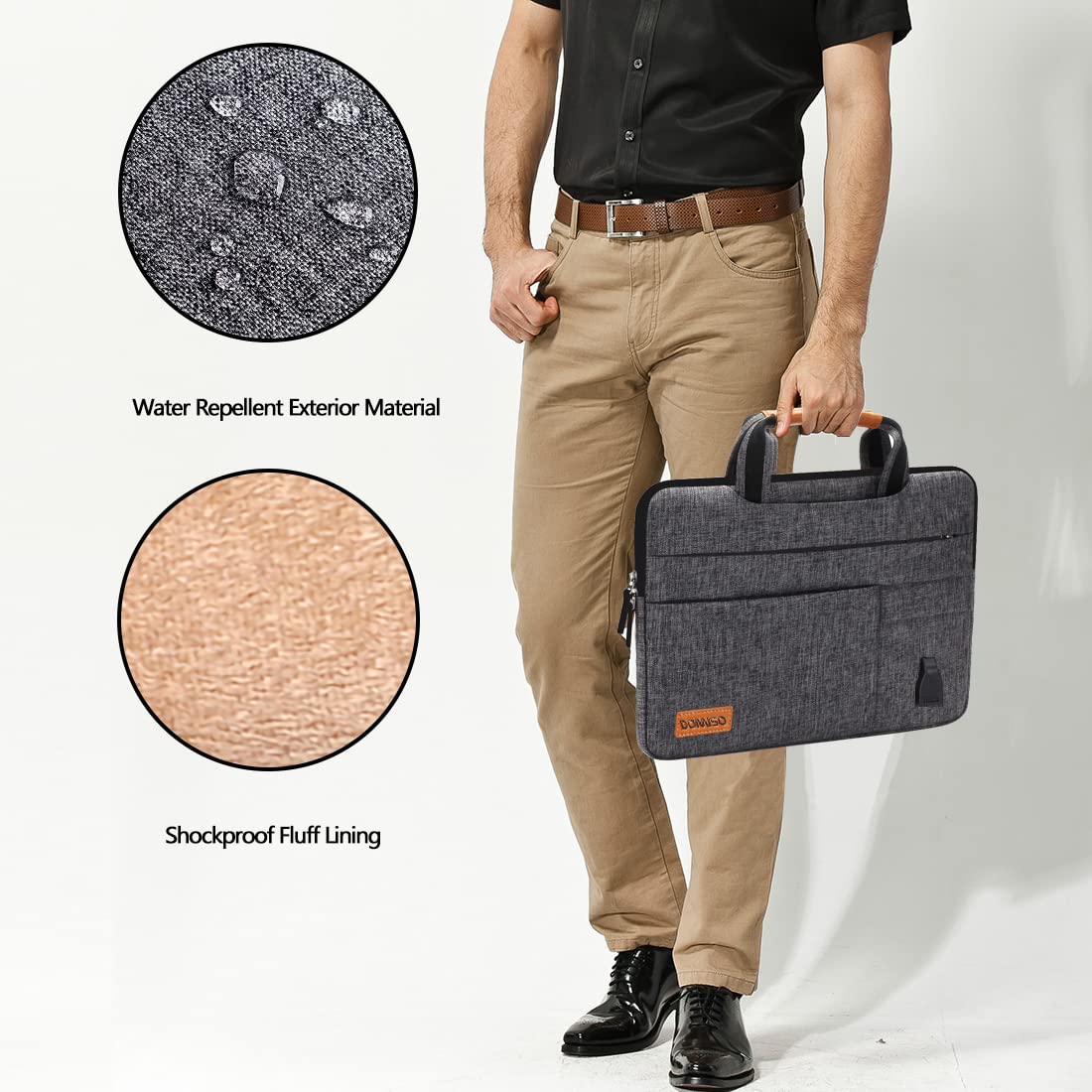Housse Ordinateur Portable 14 Pouces Imperméable DOMISO - Avec Port USB Et Bandoulière