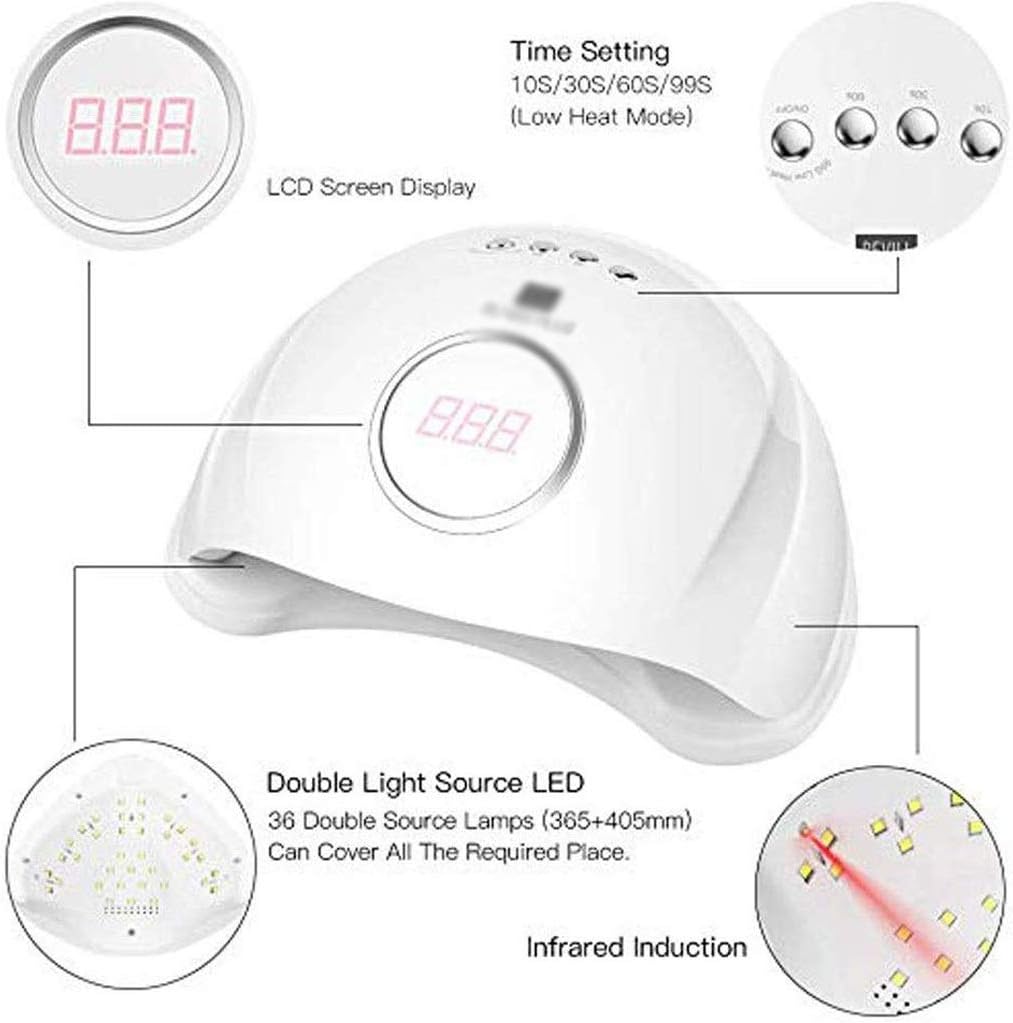 White Nail Light，LED Nail Lamp Nail Dryer Gel Nail Polish Light Nail Dryer Nail Art Tools Accessories