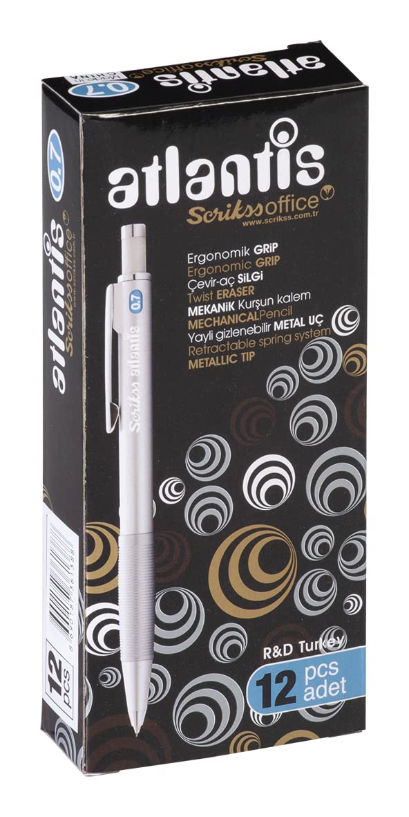 Scrikss Office Atlantis Versatil Kalem 0.7 Mm 12'li Ambalaj Siyah