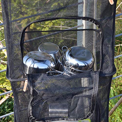 BESPORTBLE Camping Net Seca 1Pc Enforcamento Dobrável Rack de Secagem Ao Ar Livre 4 Camadas Com Zípe