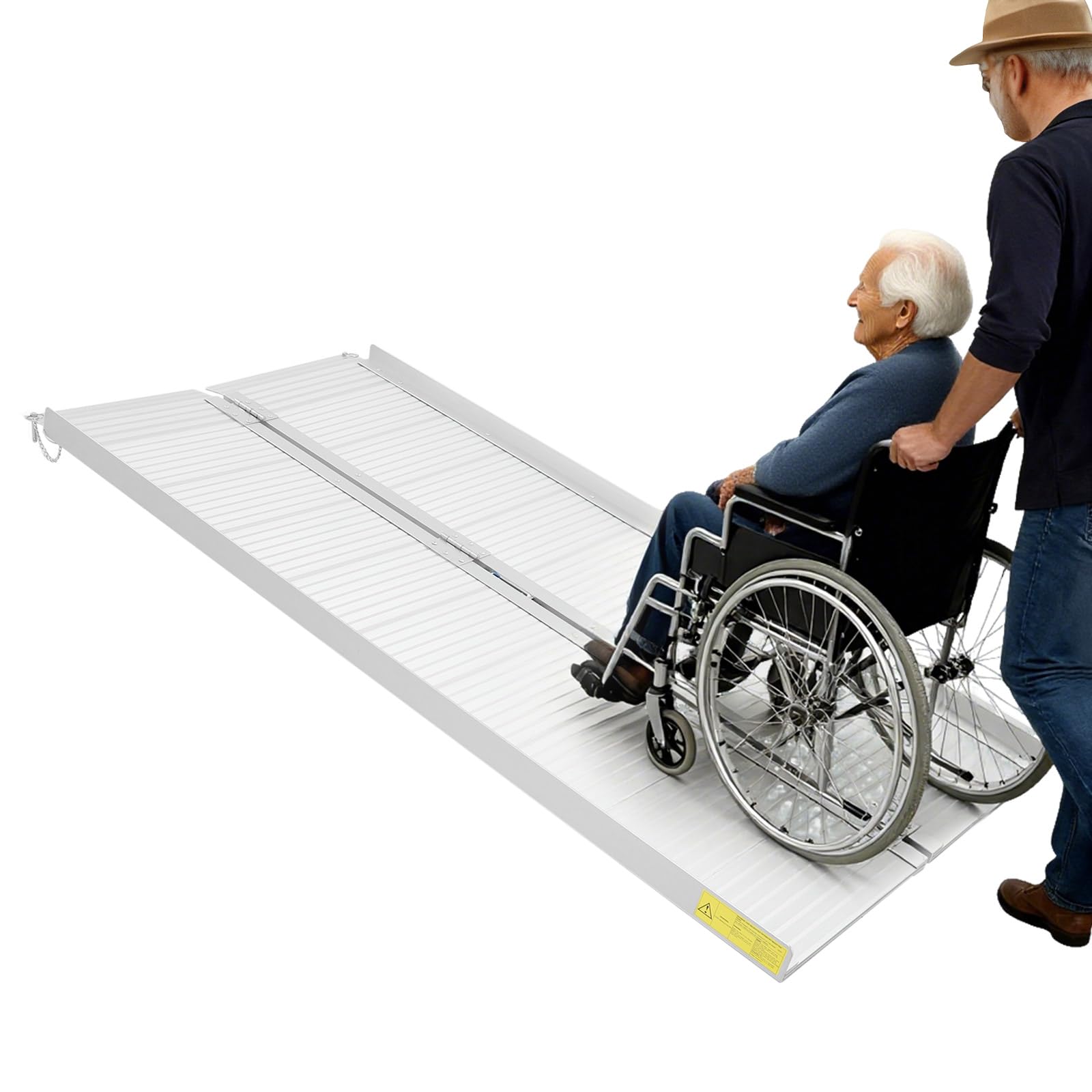 Rampa portátil plegable para sillas de ruedas de 5 pies de largo Rampa para sillas de ruedas Rampa plegable de aluminio antideslizante plegable para movilidad plegable Escaleras Puertas Bordillos