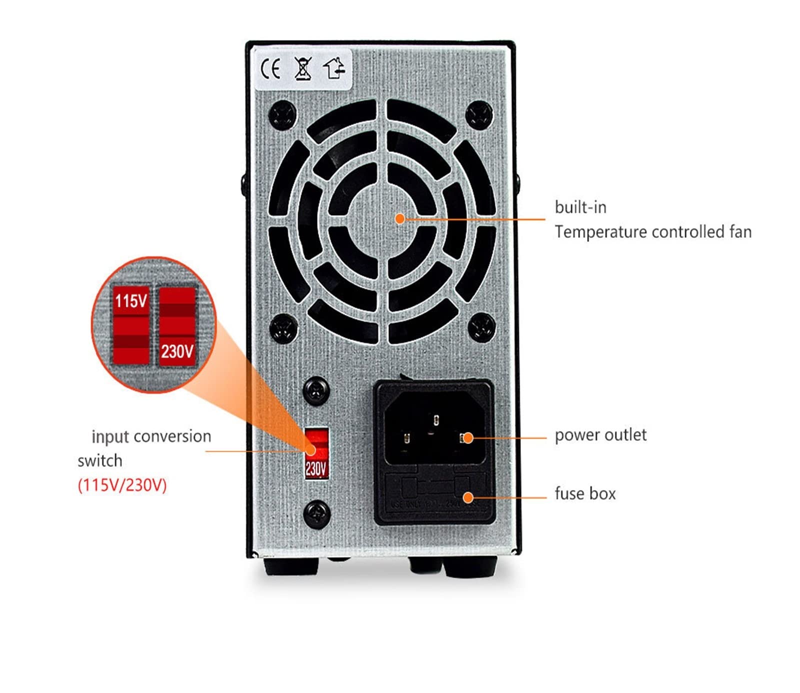 Fuente de alimentación de CC de 120V y 3A, Pantalla de 4 dígitos, Fuente de Banco de conmutación de Laboratorio LED Ajustable, reguladores de Voltaje de Carga USB(DPS3010U)