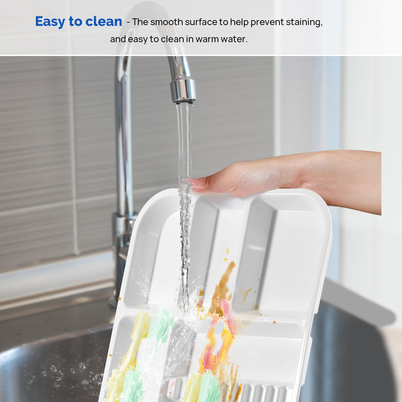 JMU 20 Pcs Dental Instrument Trays Autoclavable Plastic Divided Separate Trays Size B 13.25" x 9.75", White