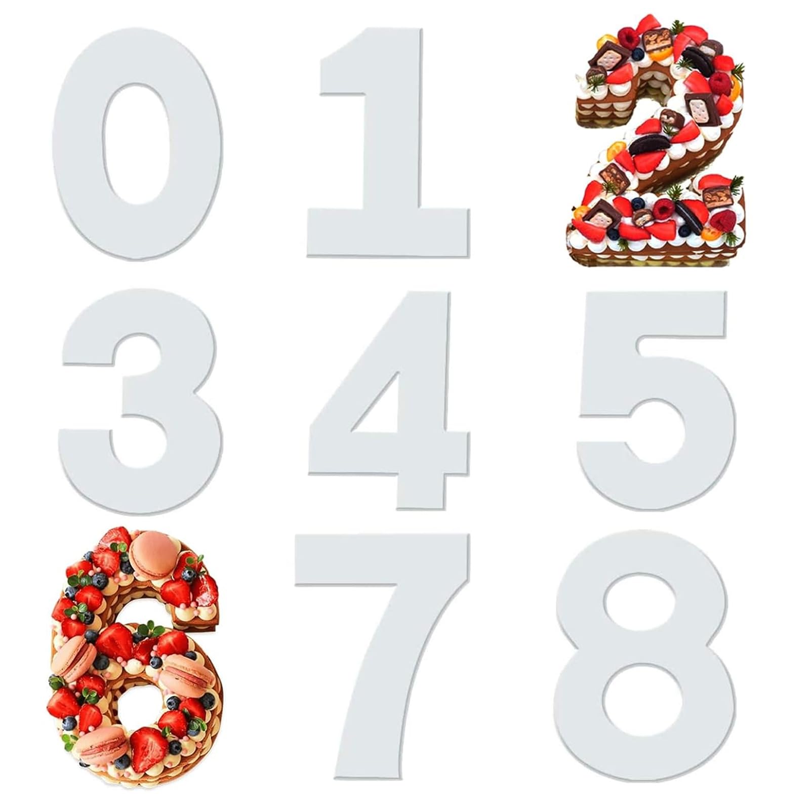 Number Cake Large 12 Inch Number Cake Moulds 0 to 8 Inch for Fruits Wedding Cake Birthday Cake