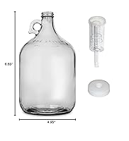 Vista 8 de FastRack fermentador de vino de vidrio incluye Airlock, capacidad de 1 galón, transparente (B00BEYREIW), 1 unidad (paquete de 1) y doble burbuja