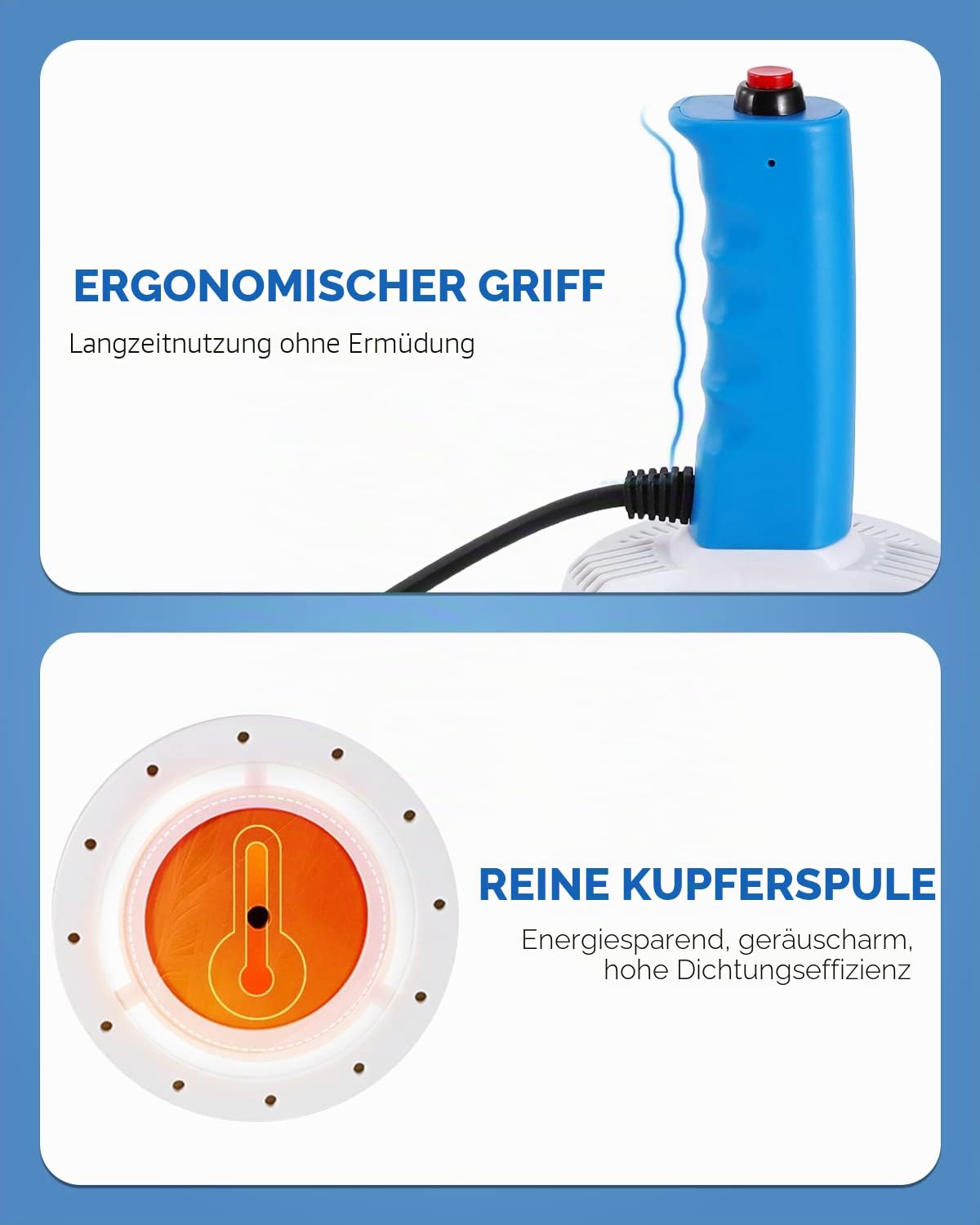 NEWTRY 20-100mm Elektromagnetische Induktionsdichtungsmaschine, tragbare Aluminiumfolie-Dichtungsmaschine für Kunststoff oder Glas Flaschen mit flachem und nichtmetallischen Deckel