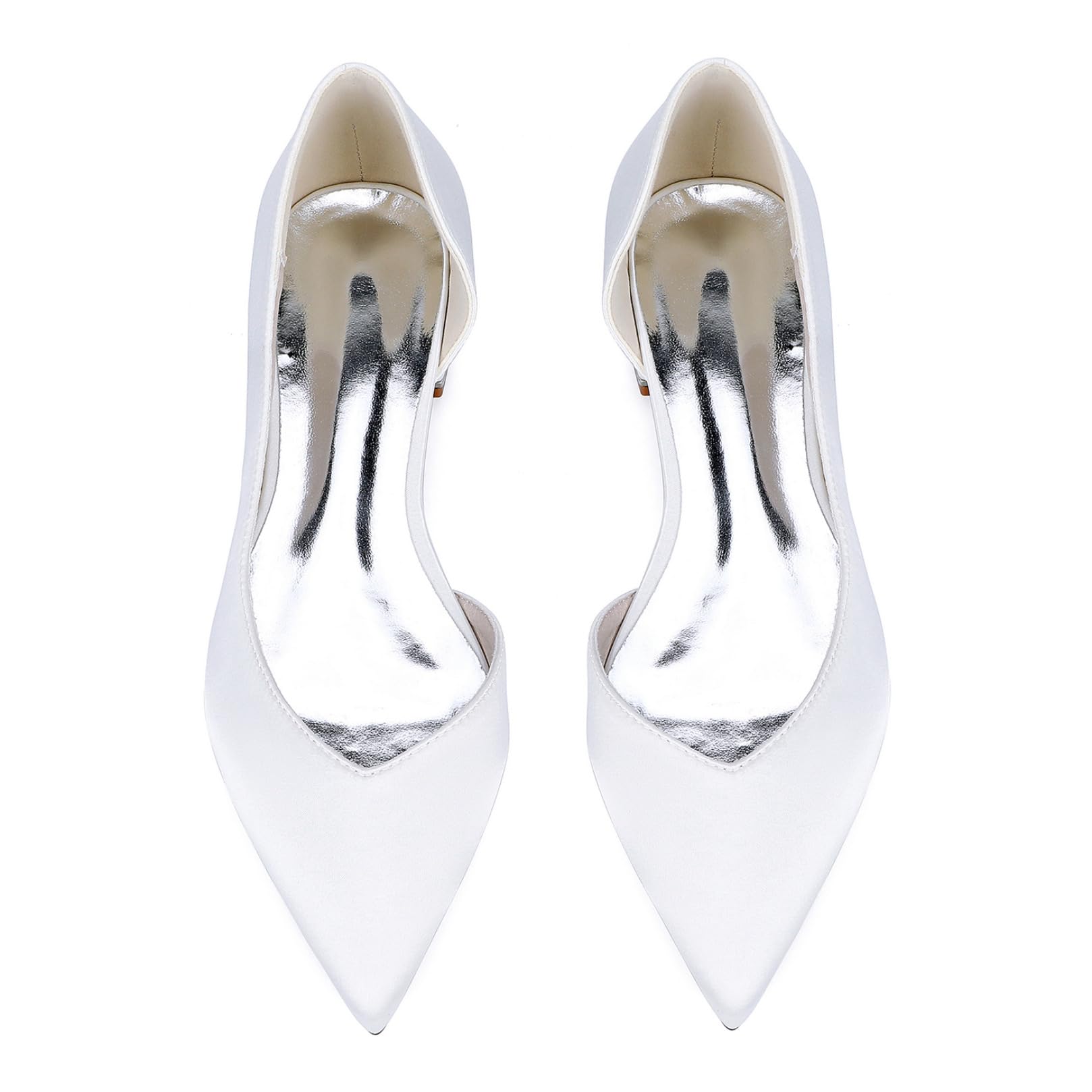 Damen Spitze Zehen Satin Brautschuhe Slip Auf Hochzeit Kleid Schuhe Flache Ferse Abend Partei Abschlussball Schuhe