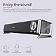 Trust Asto Soundbar 12 W Spitzenleistung (6 W RMS), PC Lautsprecher, USB Betrieb, 3,5 mm AUX Anschluss, Stereo Soundsystem, Computer Boxen für PC, Laptop, Monitor, TV, Musik, Audio - Schwarz
