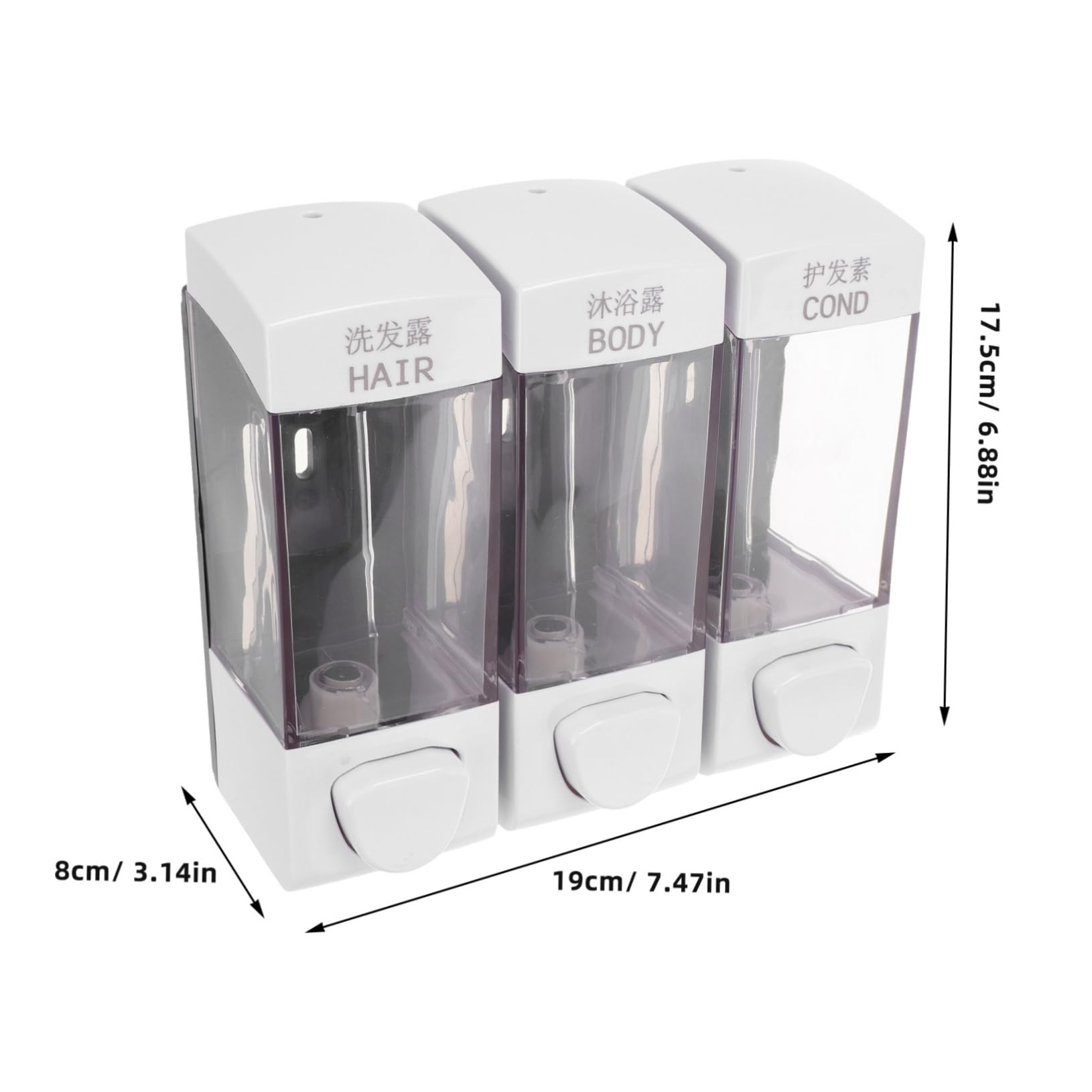 Ciieeo Shower Shampoo Dispenser Wall-Mounted Soap Holder Abs Plastic Large Volume Easy to Use