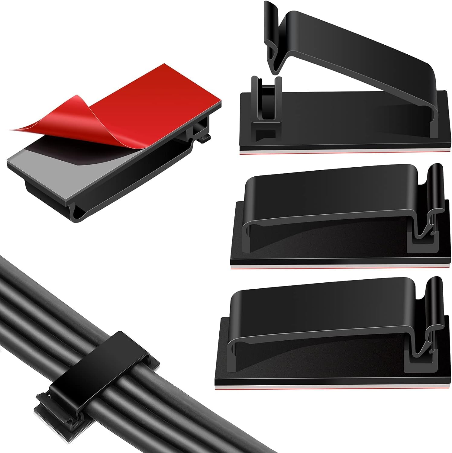 IMOX Pack of 25 Strong Self Adhesive Cable Management Clips, Wire Clips, Cable Management Wire Organizer Clips,Cable Holder Hook, Cord Holder for Tv Pc Laptop Ethernet Cable Desktop Home Office (B0CV7ZPF13) Amazon Price History, Amazon Price Tracker