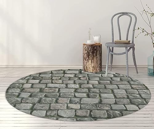 Tadi Imperio1979 Alfombra Redonda 100cm Vinílica Juvenil Lavable Para Salón Salita Cocina Diseño De Piedras O Adoquines, Lavable Fácil Y Antideslizante Viniloadoquin 01 Tadi Imperio1979 Alfombra Redonda 100cm Vinílica Juvenil Lavable Para Salón Salita Cocina Diseño De Piedras O Adoquines, Lavable Fácil Y Antideslizante Viniloadoquin 01