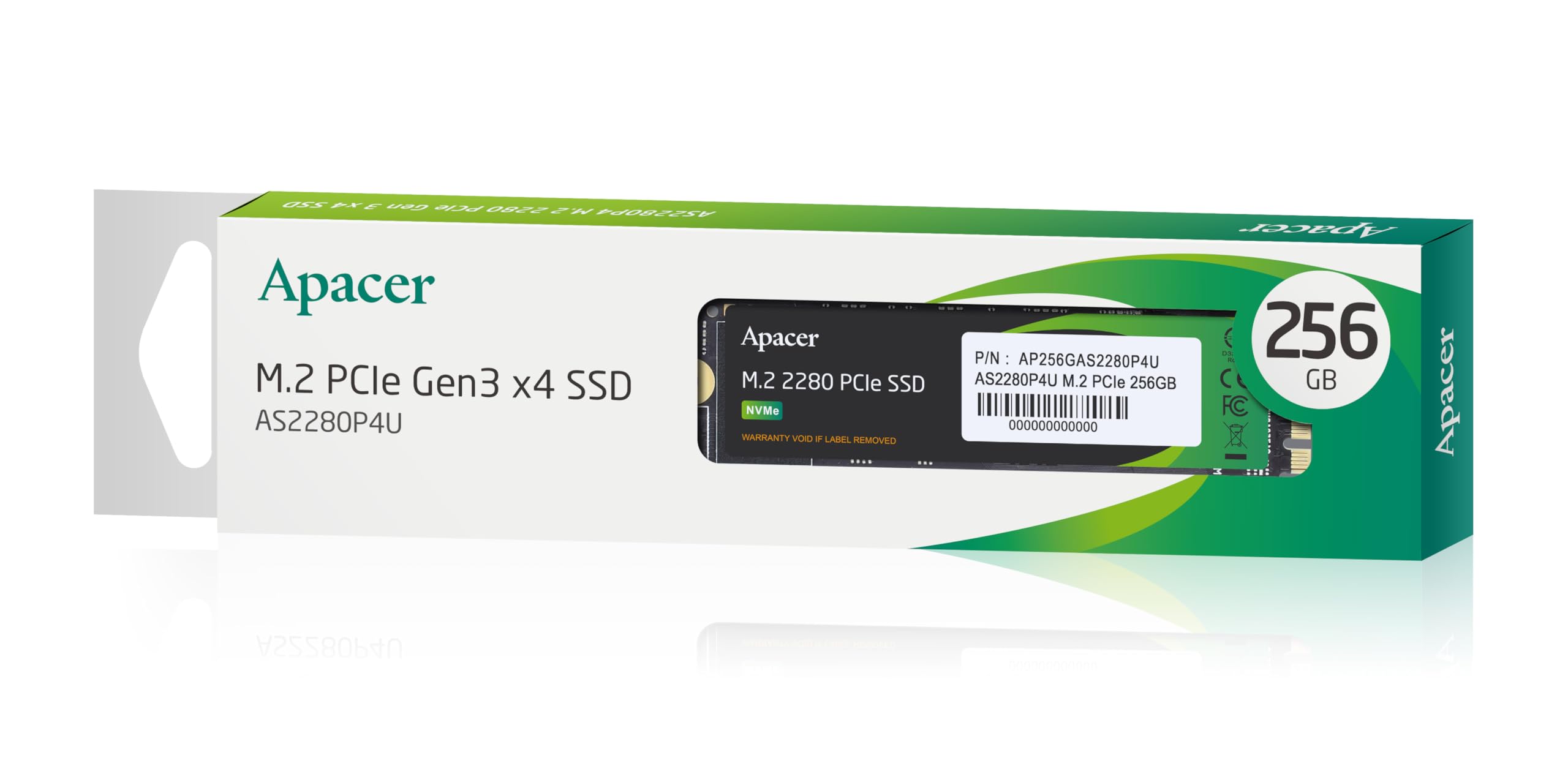 Apacer SSD AS2280P4U 256GB M.2 PCIE GEN3 X4 NVME 3500/3000 MB/S
