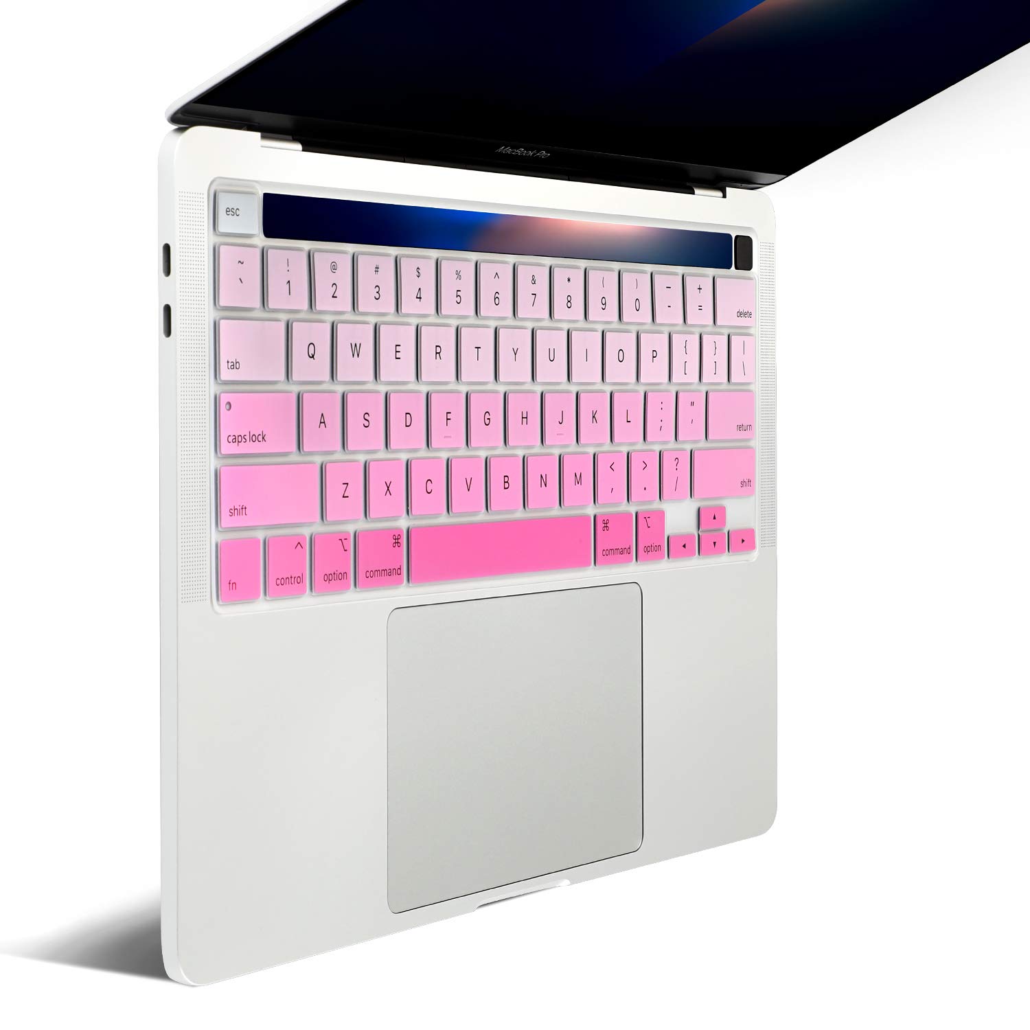 Allinside Keyboard Cover Skin for 2020 MacBook Pro 13 inch A2338 M1 A2251 A2289 and 2019 MacBook Pro 16 inch A2141 with Touch Bar & Touch ID, Ombre Pink
