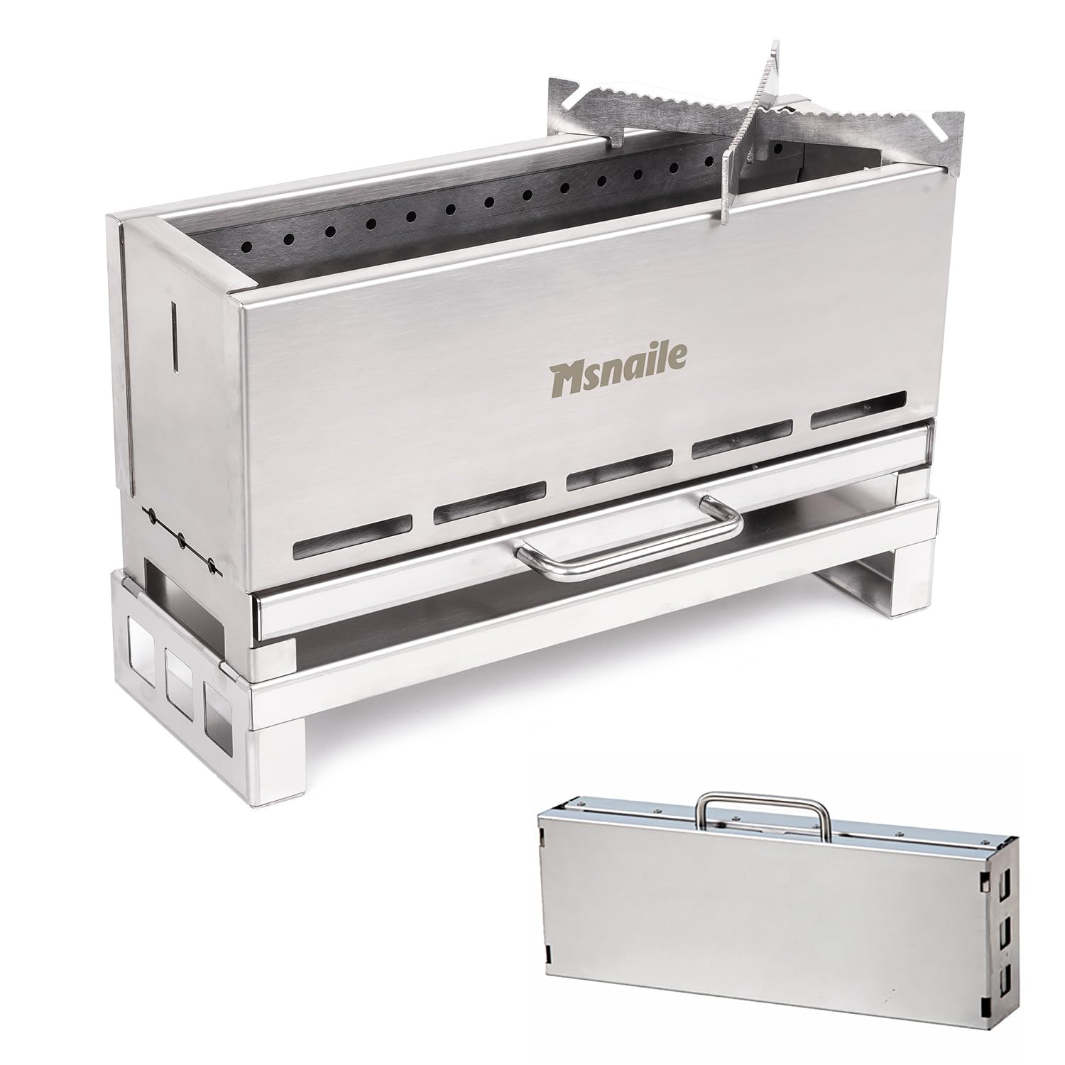 Amazon | Msnaile 二次燃焼 焚き火台 ソロ コンパクト 組み立て式 卓上