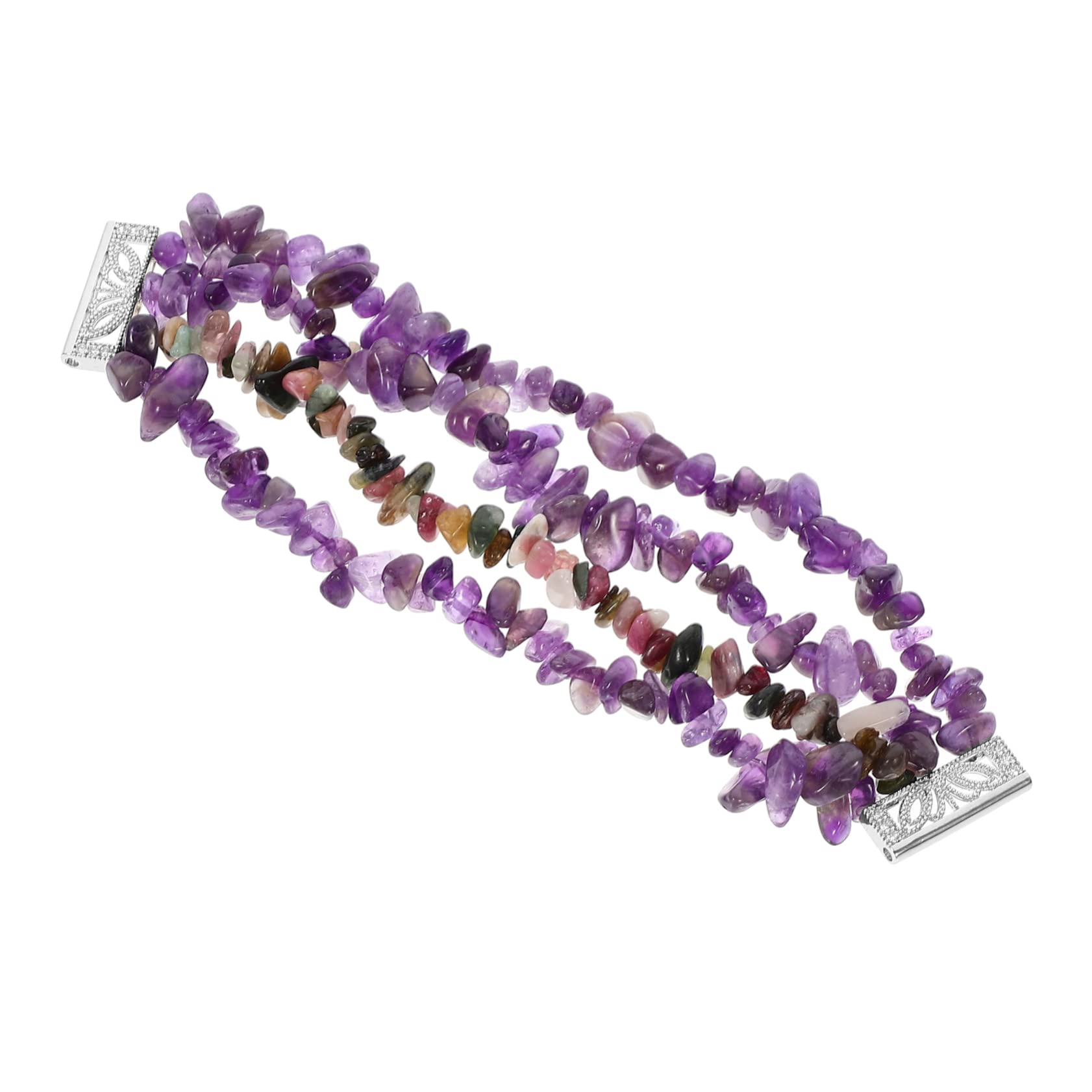 Correa de amatista natural elegante para reloj de mujer 8