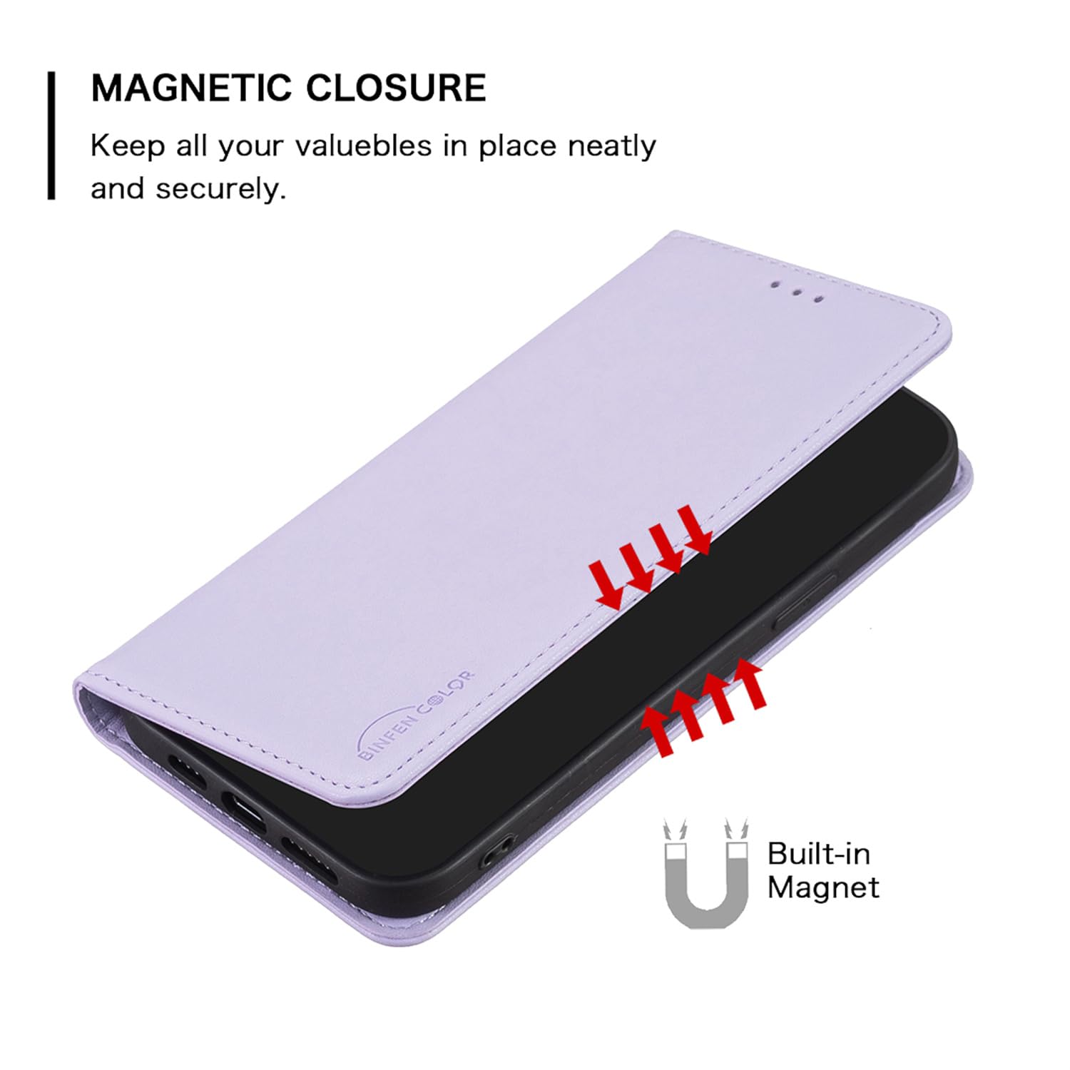 Capa de telefone magnética fechada compatível com Samsung Galaxy