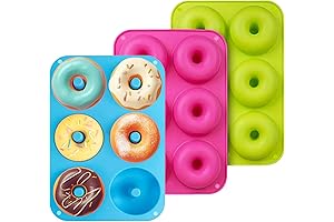 Versatile Baking Buddy: 3-Pack Premium Silicone Donut Pans for Baking Perfection