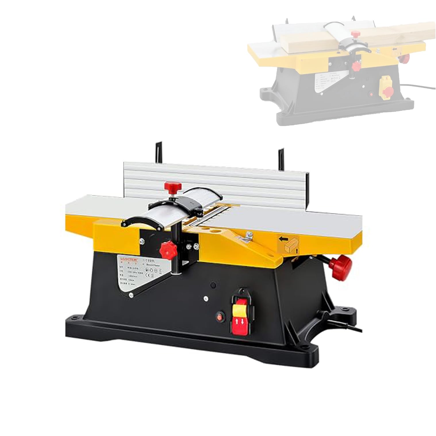 Junta de 6 pulgadas, cepilladora de madera de 1800W, velocidad de 12000RPM, control de profundidad de 3 mm, superficie de precisión para proyectos de unión profesionales y de bricolaje, diseño compact
