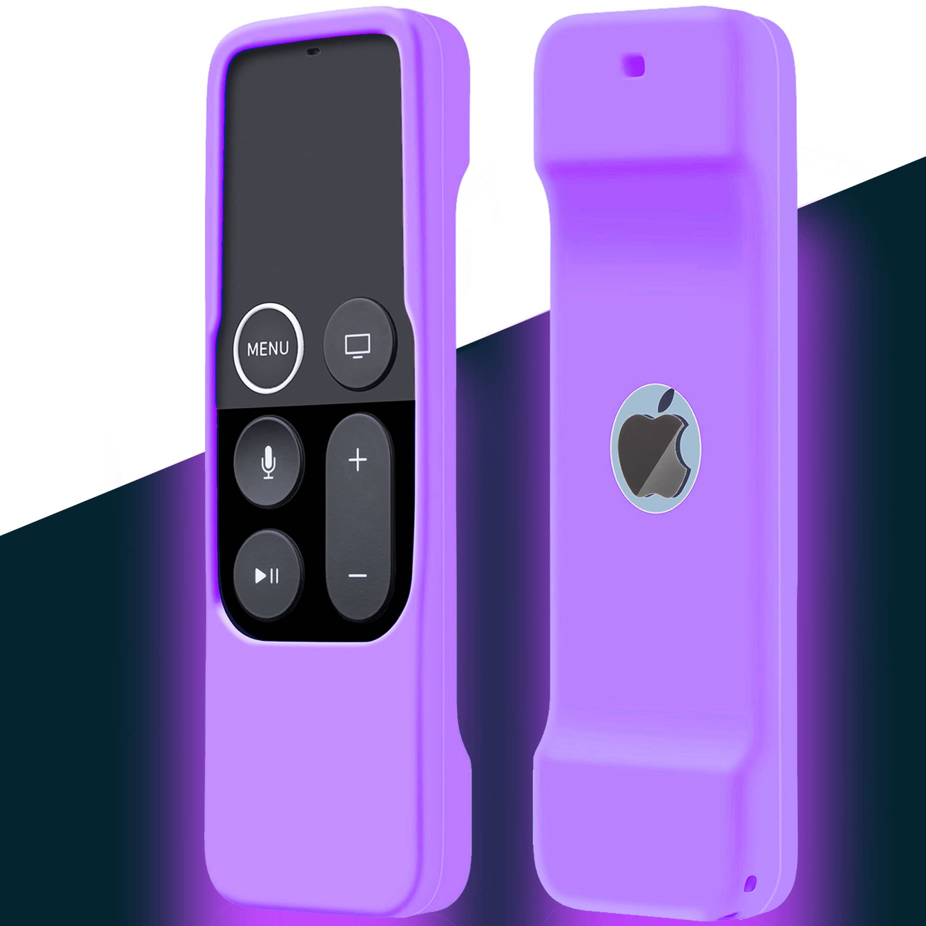 Case Compatible with Apple TV 4K/ 4th Gen Remote Light Weight Anti-Slip Shock Proof Silicone Cover for Controller for Apple TV Siri Remote (Purple