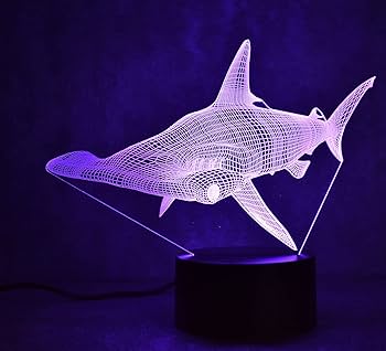 Amazon.co.jp : Firstone 3D サメナイトライト 7色 ハンマー