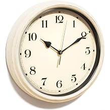 AYRELY Decorative Vintage Wall Clock - 11Inch Silent Non-Ticking Clocks Battery Operated - Classic Decor for Living Room, Farmhouse, Kitchen, Bedroom, Bathroom White