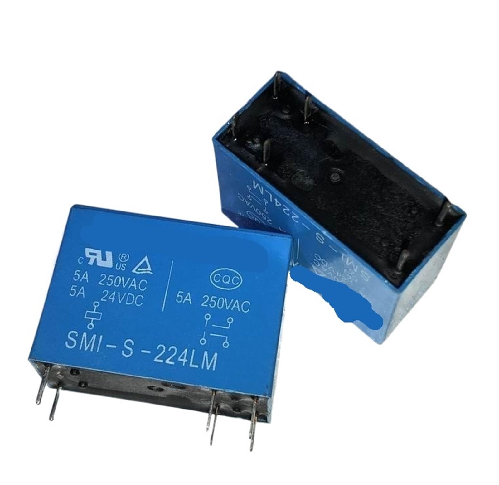 Relé de 6 pines SMI-S-224LM 24V y 5A para control de circuitos de automoción