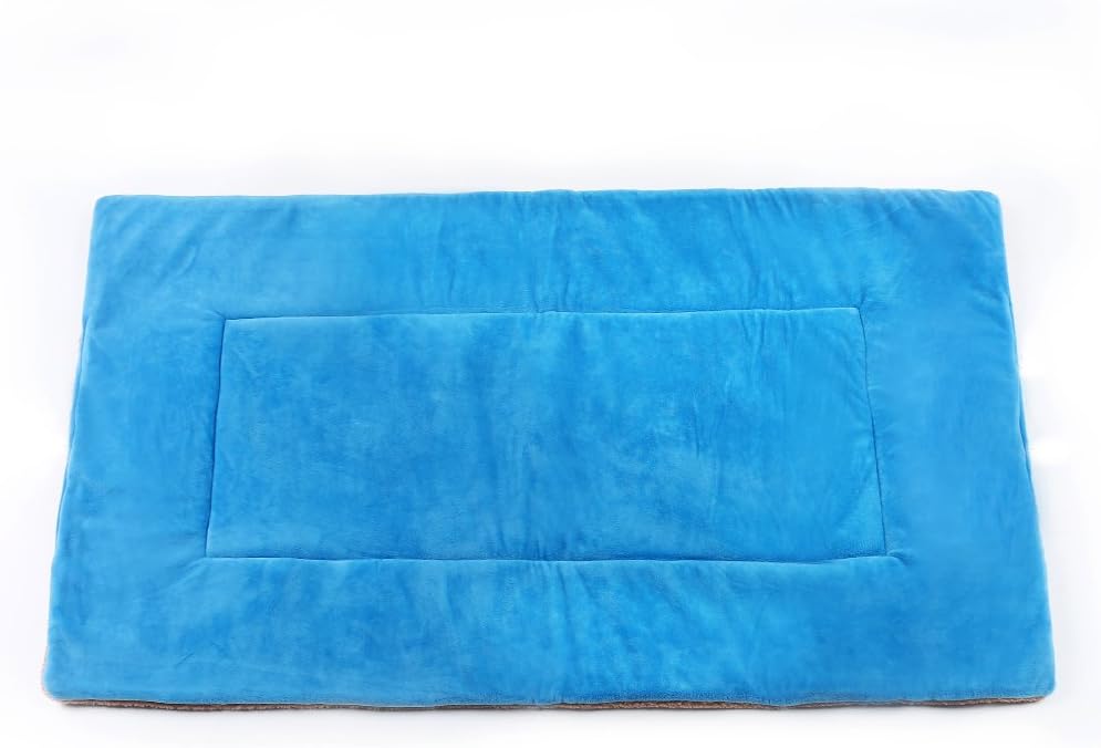 ZackX Dog Bed Pad Crate Mat 36 inch Large ,Micro Soft Washable Pet Kennel Bolster,Blue