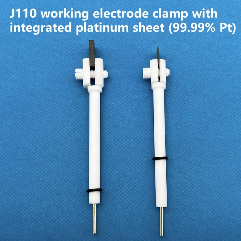 Abrazadera de electrodo de trabajo Pt electroquímico, soporte de PTFE for muestras de 3 mm(Standard 10x15mmx80mm)