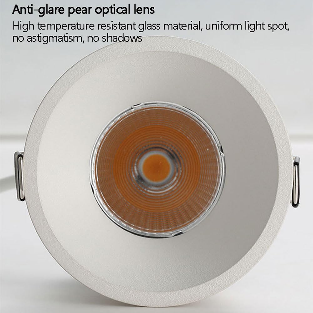 Downlight LED Rotondo con deflettore, 3-CCT Selezionabile 3000K/4000K/6000K, 5W, 7W, 10W, 12W, Downlight LED da Incasso, Confezione da 9, 12W-4000K,12W-4000K
