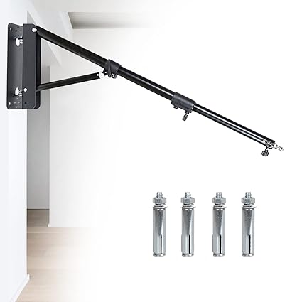 Wall Mount Triangle Boom Arm Swivel 70inch/180cm,180 Flexible Rotation, Save Space, for Ring Light Photography Strobe Flash Monolight Softbox Salons Photography