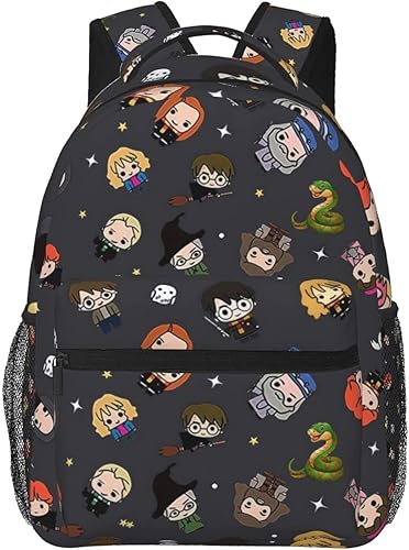 Mochila de patrón simple Mochila portátil de dibujos animados Mochila ligera, Negro -, Mochilas Daypack