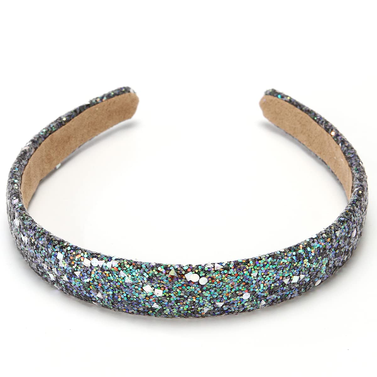 LONEEDY Confezione Da 3 Cerchietti Per Capelli Con Paillettes Glitterate - Larghi, Imbottiti, In Velluto, Per Bambine E Ragazze, Rosa, Antiscivolo - 4