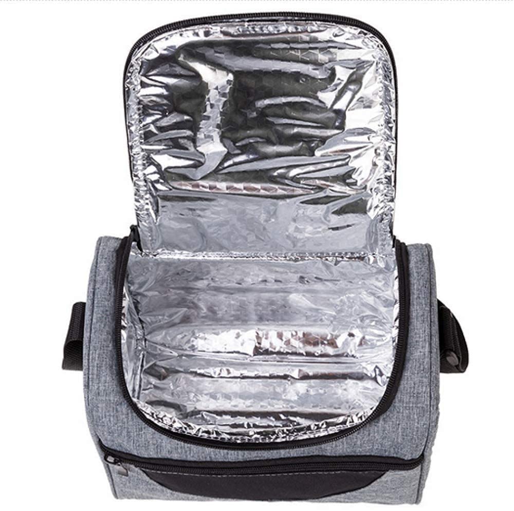 Bolsa térmica para el Almuerzo, Bolsa térmica portátil Reutilizable con Organizador de bocadillos con Apertura Amplia para el Hombro Ajustable, loncheras para niños y mu