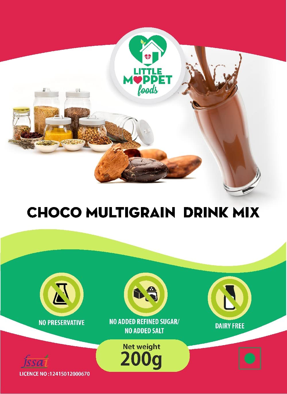 Little Moppet Foods Choco Multigrain Drink Mix - 200g - Image 3 thumbnail