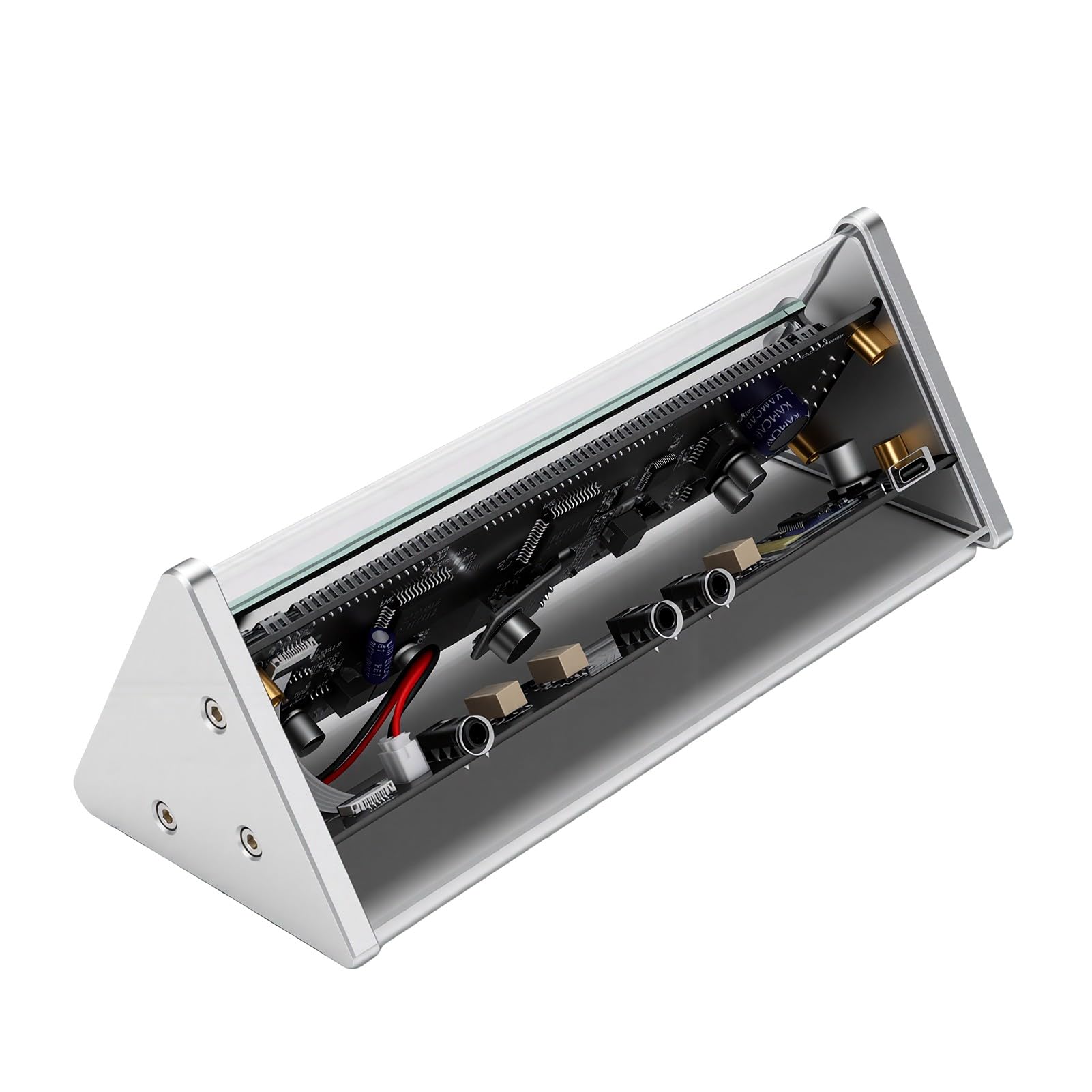 Analizator Widma Audio, Wizualizator Muzyki z Wyświetlaczem VFD i Zegarem Bluetooth 5.0 AUX, do Komputerów Stacjonarnych do Gier HiFi, Miernik Poziomu Muzyki AGC