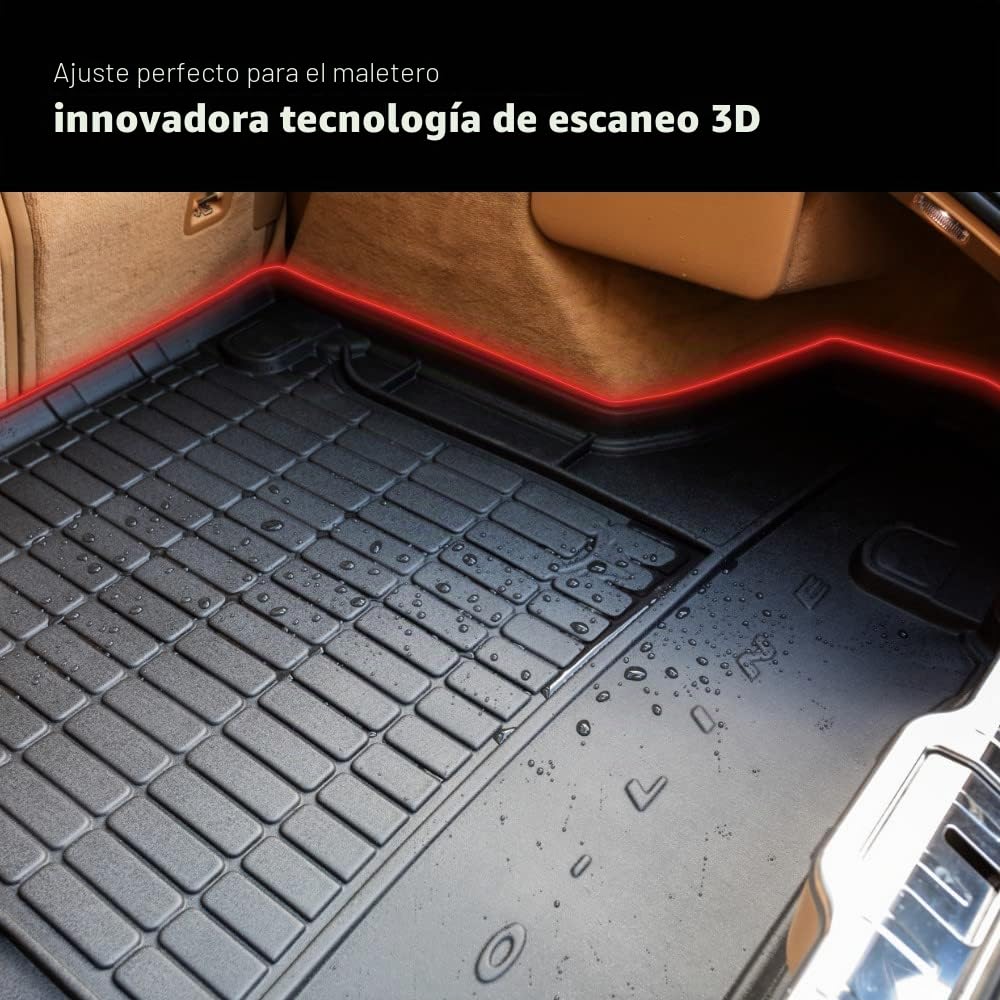 FROGUM ProLine 3D Alfombrilla Exclusiva de Goma cubeta Maletero para Peugeot Rifter Desde 2018 | Práctico Organizador | Los Bordes más Altos | Al Tamaño