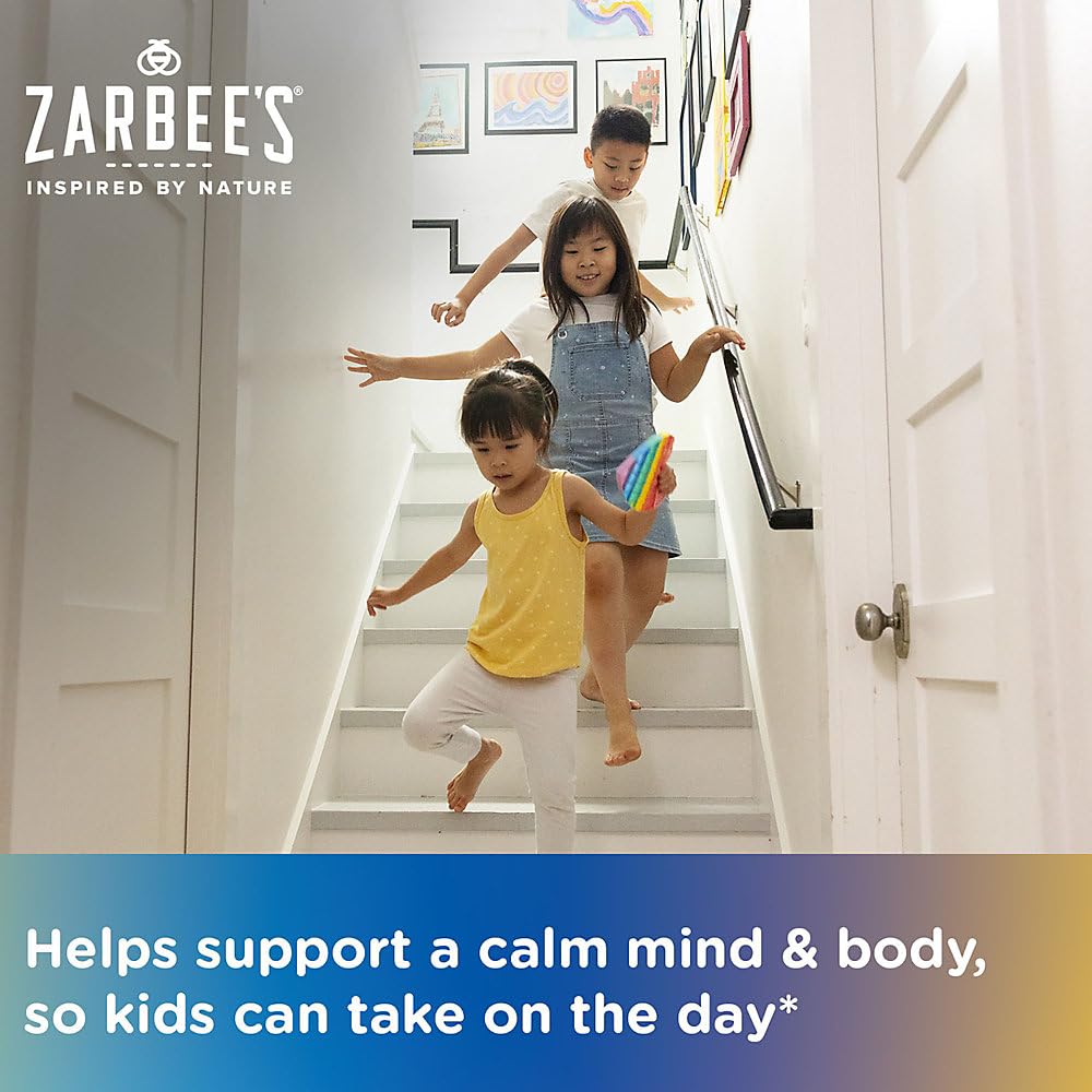 Zarbee’s Naturals Children’s Calm Gummies, Magnesium for Kids Ages 5+, Melatonin-Free, Support for a Calm Mind & Body, Chamomile & Vitamin B6, Natural Raspberry Flavor, 30 ct