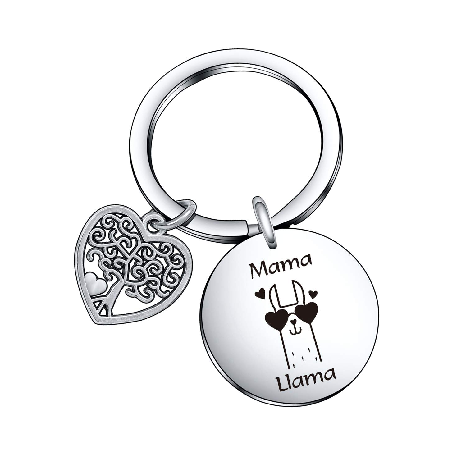 Mama Llama Gift for Mom Appreciation Gift Stepmom Gift for Mothers Day Gift Llama Lover Keychain for Mom Birthday Jewelry Alpaca Jewelry for Mother in Law Gift Llama animal gift