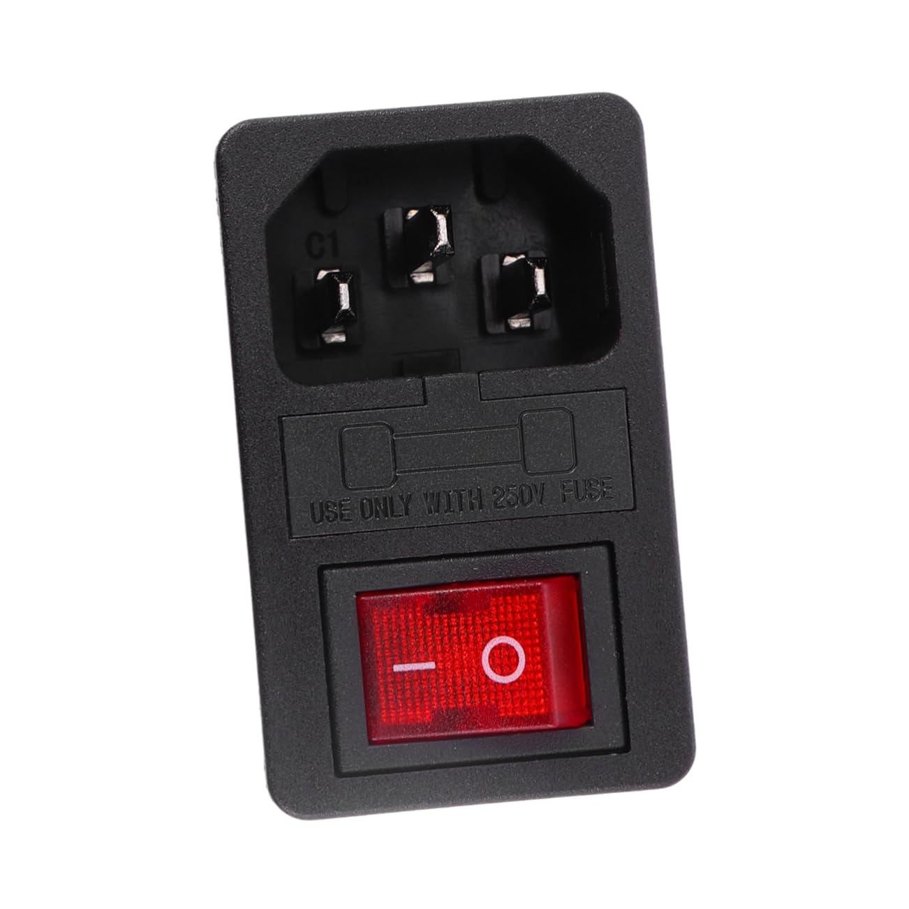 Milisten Ac Power Socket Light Strip Socket Cassette Power Supply Musical Instruments 3-pin Socket Welding Shoe Covers Fitness Equipment Power Inlet Fuse Switch Socket Copper