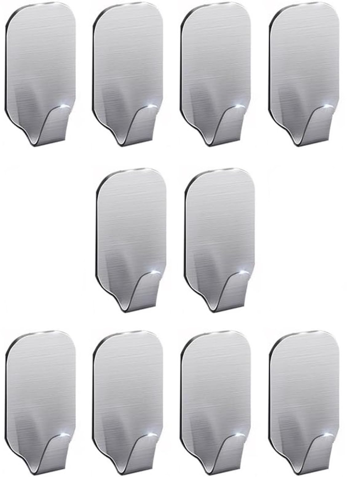 STRAID10 PCS Adhesive Hooks Heavy Duty Wall Hooks 8Kg Max, Heavy Duty Stainless Steel Wall Holder, Self Adhesive Hook, Waterproof Towel Hanger for Home Kitchen Bathroom