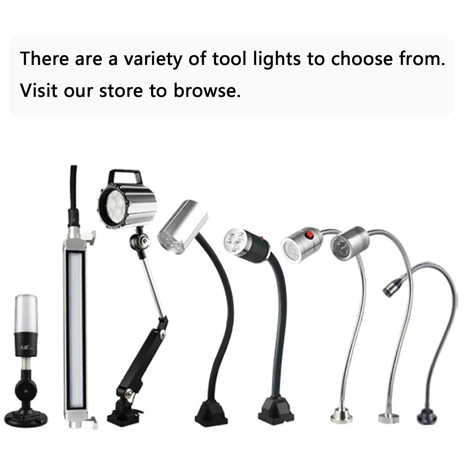 Lampada da Lavoro Flessibile a Collo D'oca con Morsetto, Lampada da Lavoro per Macchine Utensili, Illuminazione Industriale Portatile, per L'ufficio Domestico, Tornio(Iron clamp,5W 110~220V)