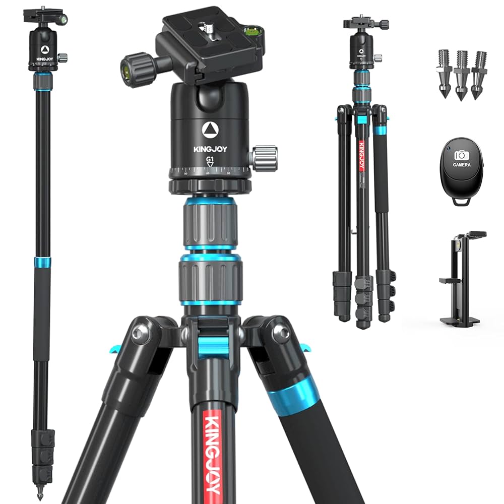 コンパクト アルミ製カメラ三脚 自由雲台付き Amazon | SmallRig カメラ用三脚 全高180cm 一脚可変式 360°自由