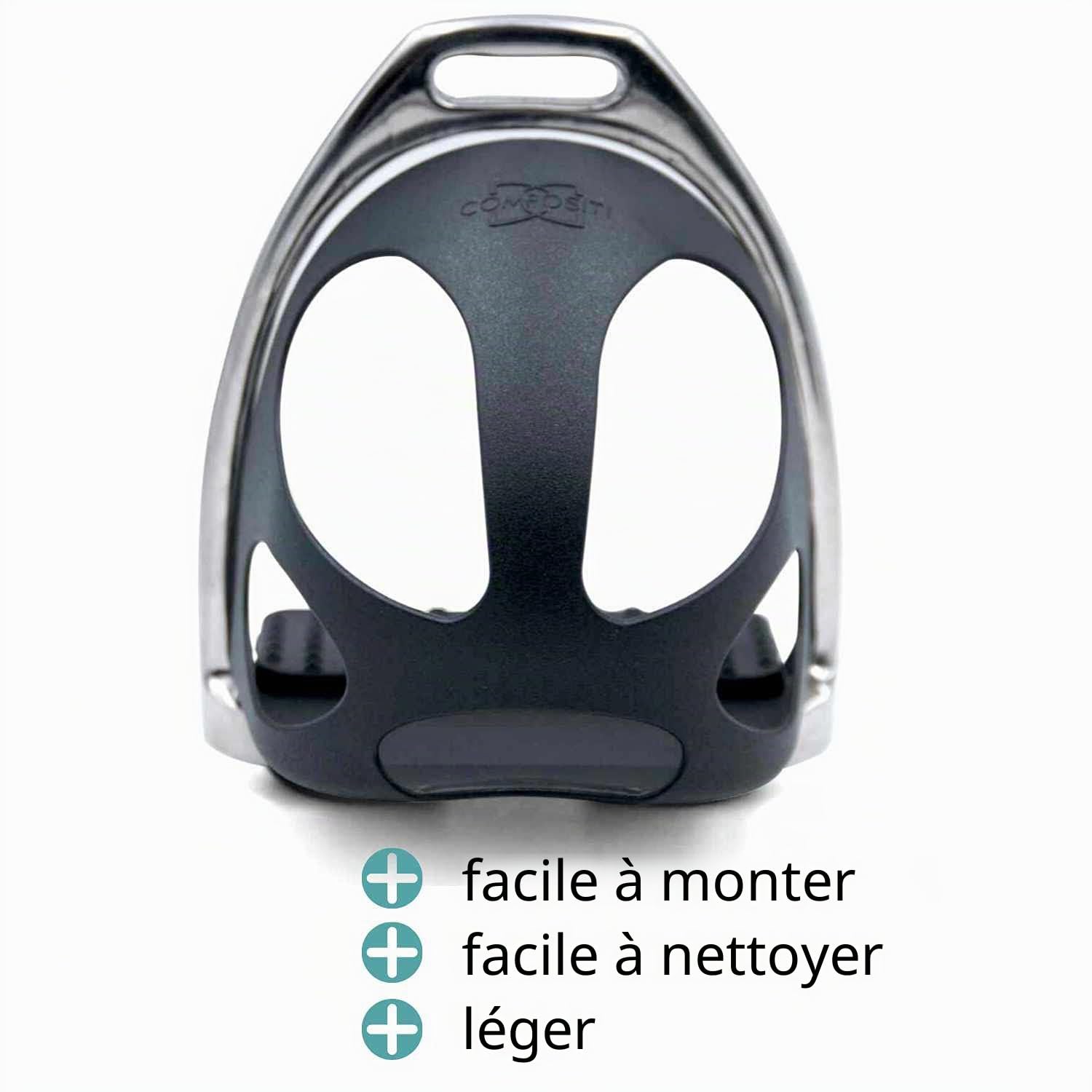 Tapis de Étrier avec durchrutschschutz 1 Paire = 2 pièces | durchrutschschutz Étrier pour enfants Noir Tapis de sécurité Étrier avec capuchon