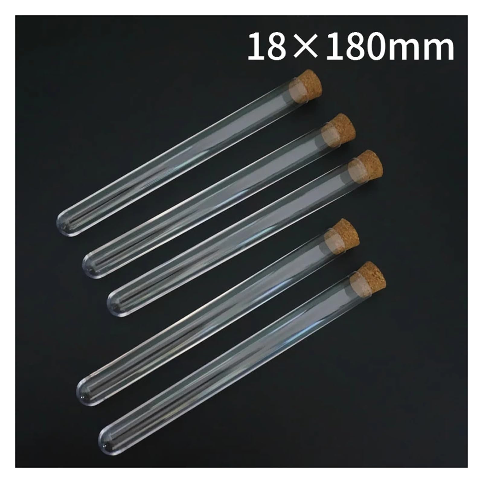 100 Szt./opakowanie 18x180mm 30ml Okrągłodenna Plastikowa Probówka Z Korkiem Twarda Przezroczysta Fiolka Pakująca Laboratorium Szkoła Ślub Upominki