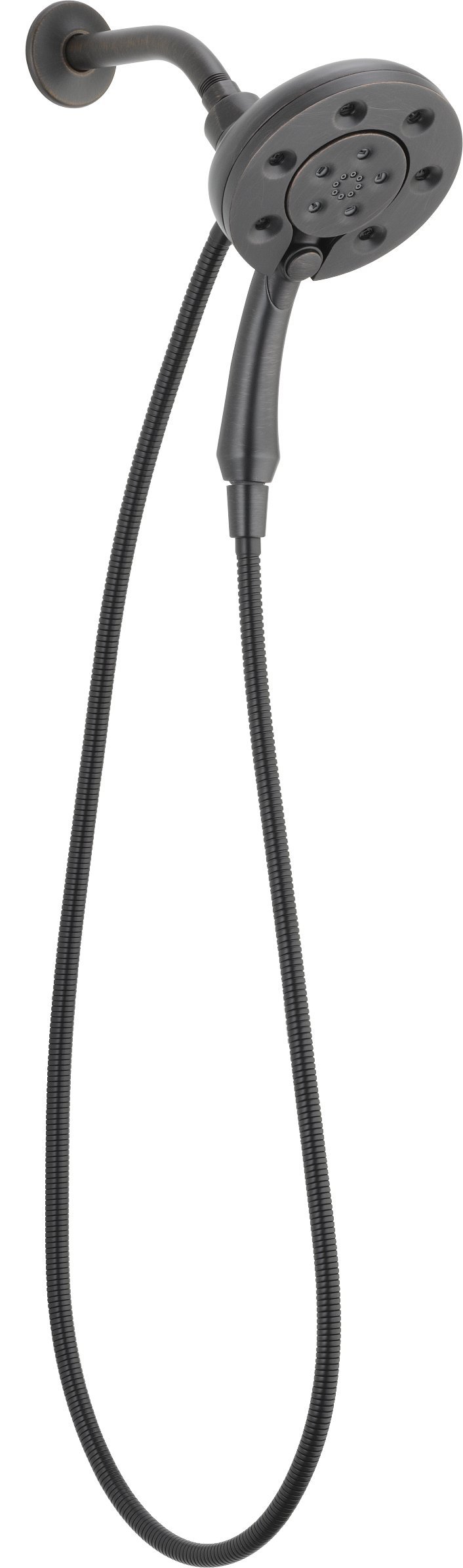 DeltaFaucet 4-Spray H2Okinetic In2ition 2-in-1 Dual Hand Held Shower Head with Hose and Magnetic Docking, Venetian Bronze 58472-RB