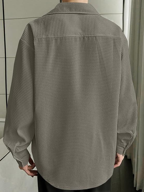 Image of GRECIILOOKS Men's Shirt | Formal Button Down - Slim Fit Office Shirt's for Men | Premiuim Textured Long Sleeve Cotton Blend | Business & Meeting Ready