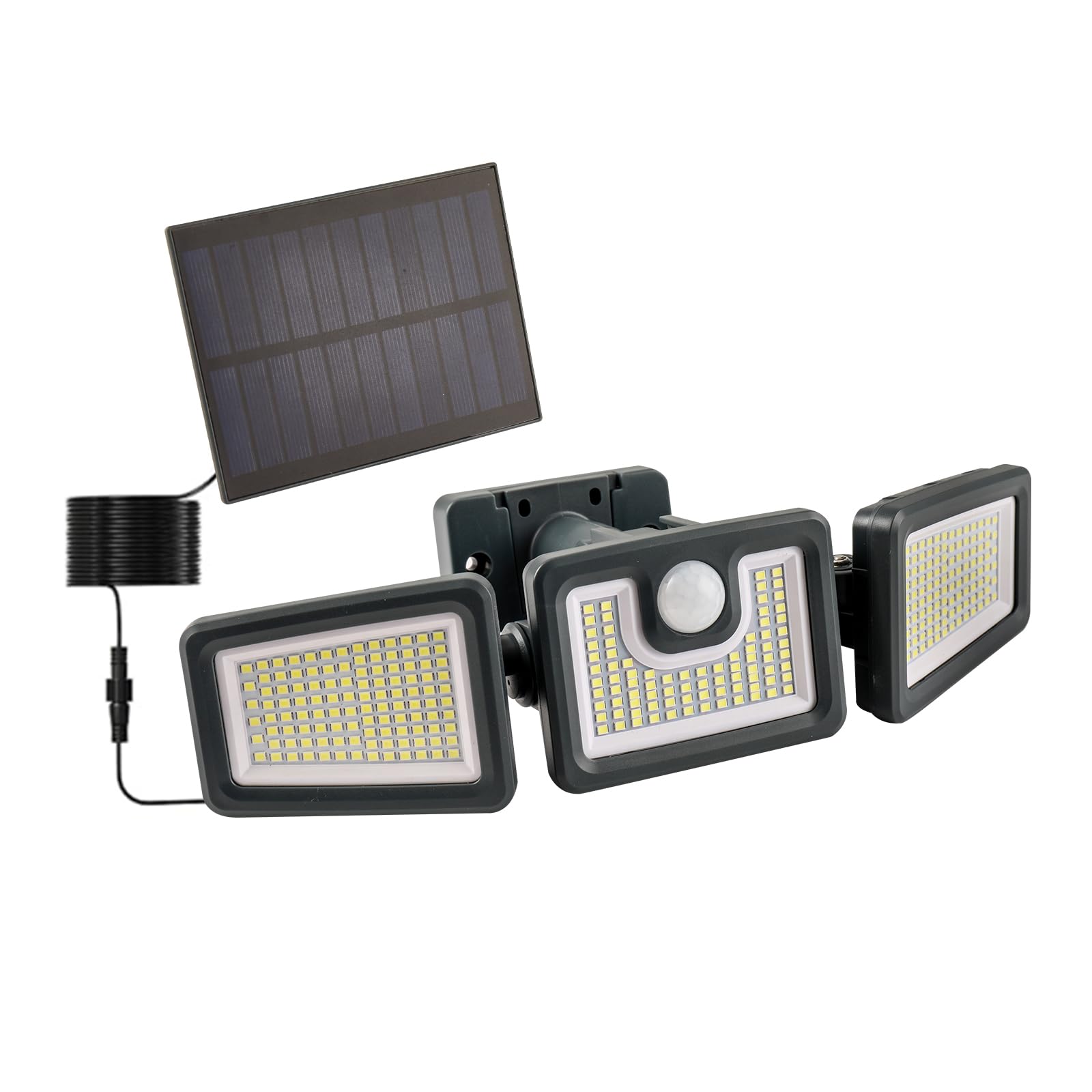 Solar Motion Sensor Lights - 312 LED Waterproof Flood Security 3 Head Adjustable with 270 Wide Lighting Angle