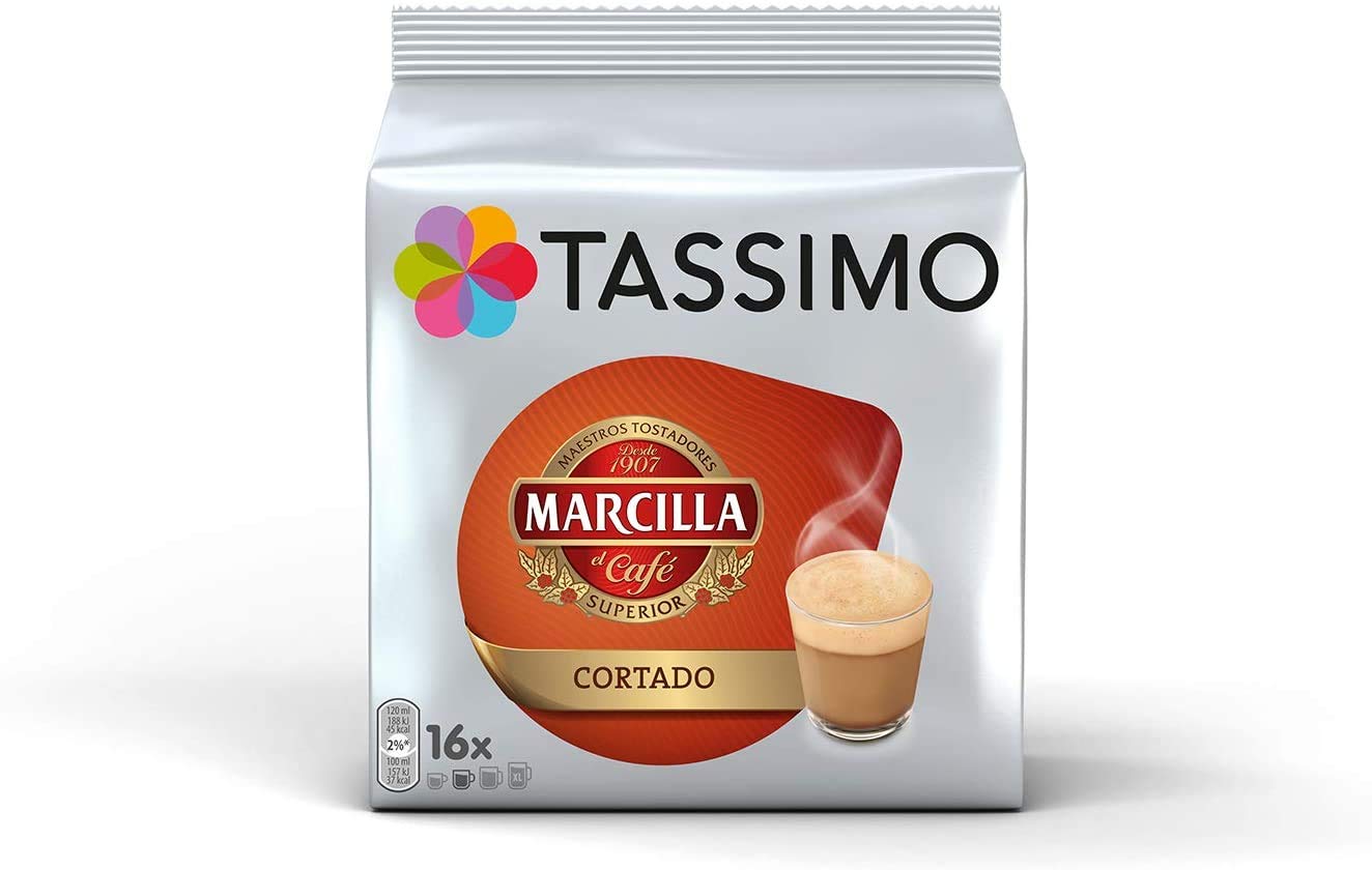 Tassimo Café Marcilla Selección de café - Marcilla Café con Leche/Cortado/Espresso/Café Largo/Espresso Descafeinado Cápsulas de café - 10 paquetes (160 porciones)