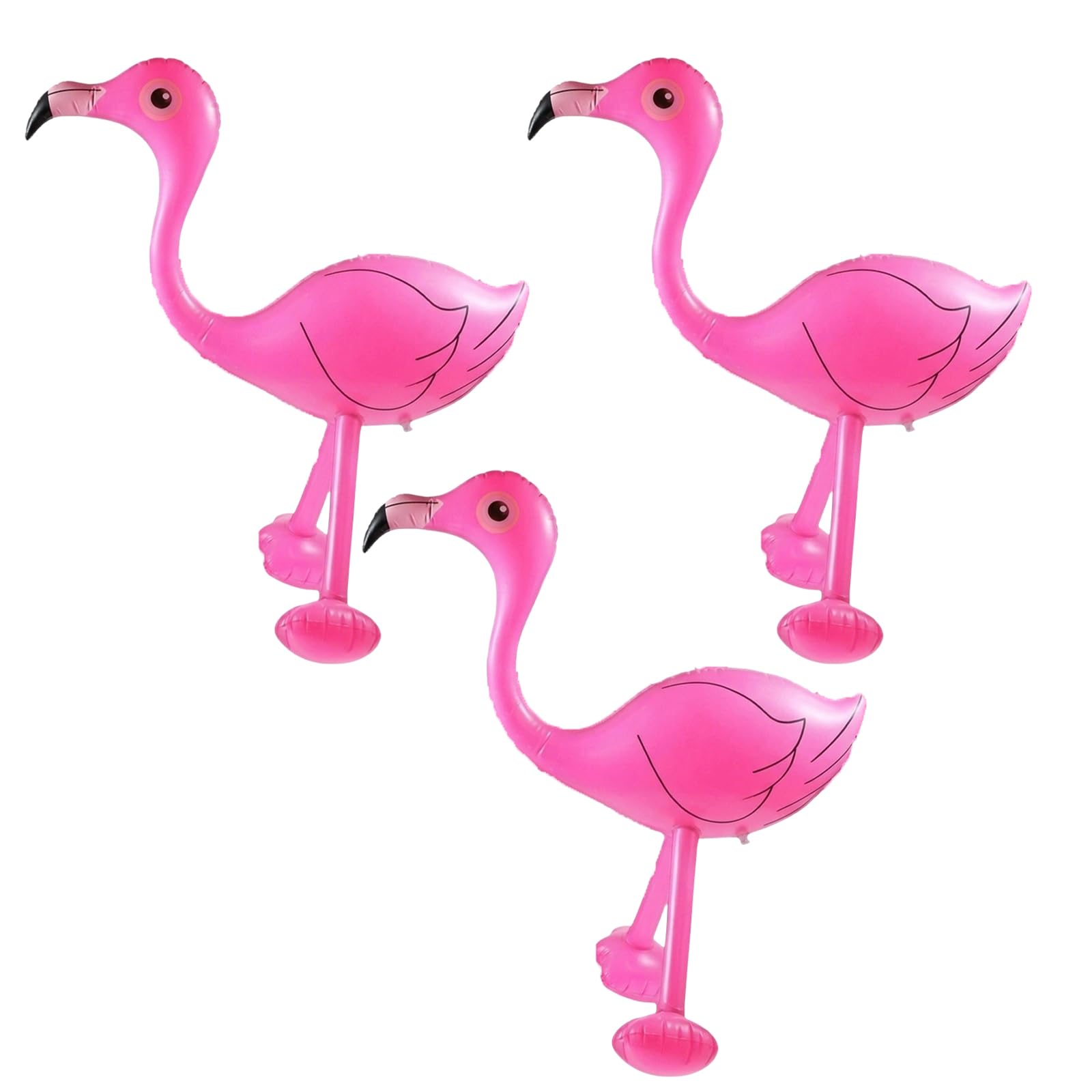3PCS Inflatable Flamingo, Three Large Pool Floats, Vibrant Summer Party Decorations