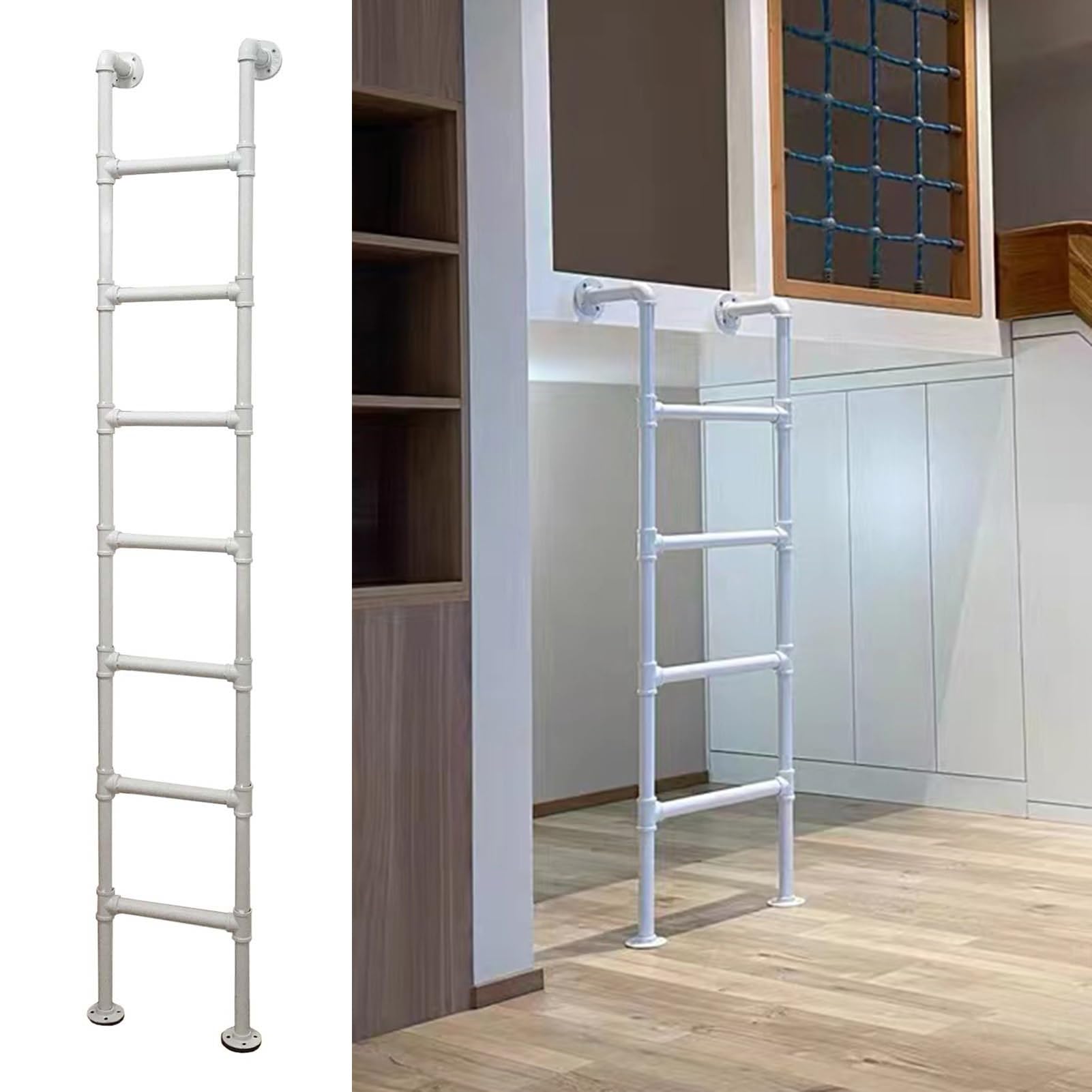 Échelle de lit réglable blanche pour sécuriser la chambre enfant